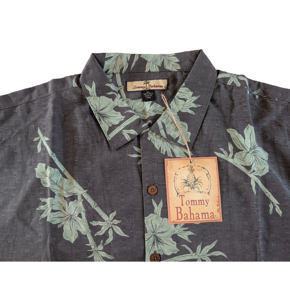 Tommy Bahama Shady Palms Camp Button Shirt Mens XL NWT 100% Silk Hawaiian Floral